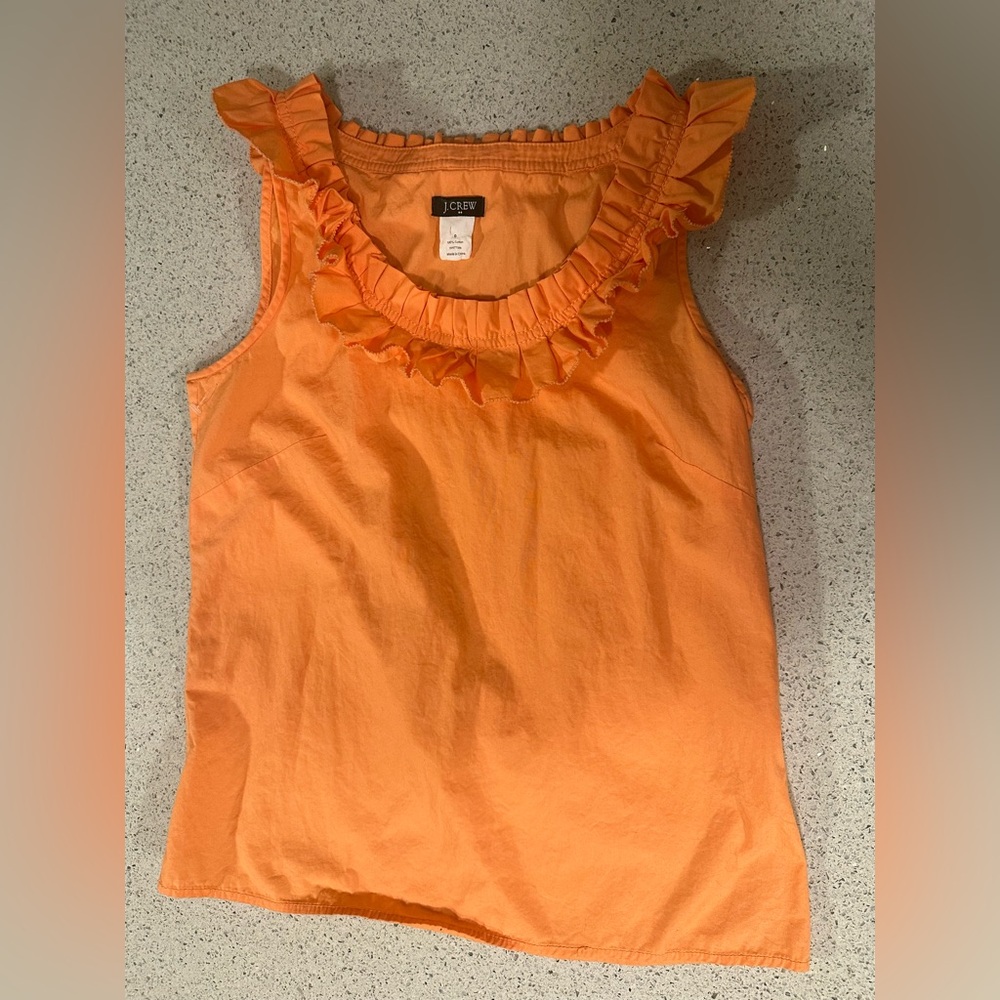 J. Crew Women's Orange Ruffle Top 0